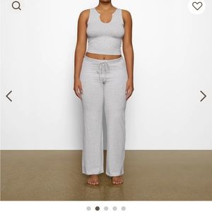 Skims Cotton Jersey Straight Leg Pants XS